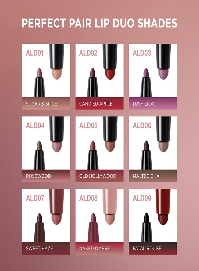 Absolute New York ALD08 Perfect Pair Lip Duo, Fuller and Poutier Lips, Deeper Shade For Lip Contouring, Satin Lipstick and Lip Liner - Image 5